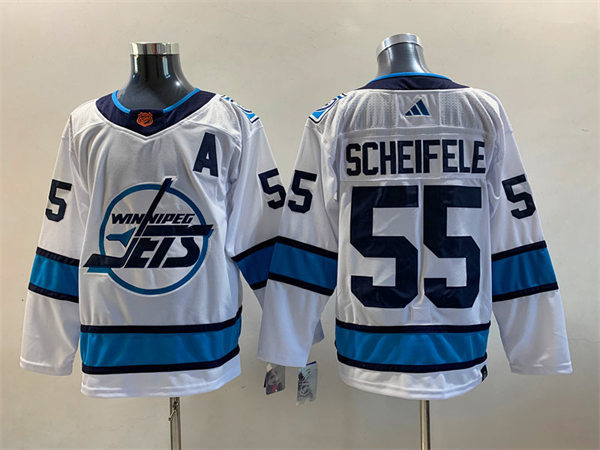 Men's Winnipeg Jets #55 Mark Scheifele White 2022-23 Reverse Retro Jersey